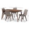 Baxton Studio Sugar Light Grey Upholstered Walnut Wood Finished 5-Piece Dining Set 144-6795-7946 - alternate 6
